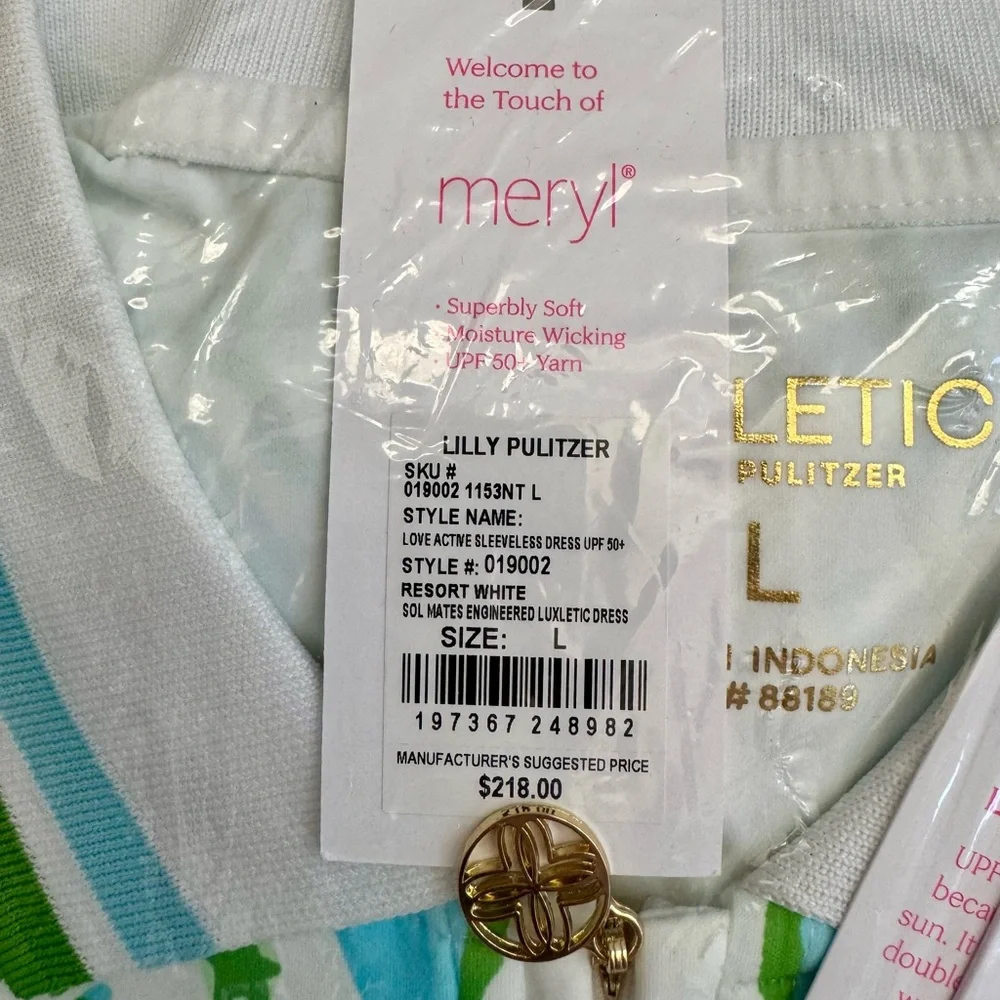 🆕 Lilly Pulitzer LUXLETIC LOVE ACTIVE 👗 UPF 50+ “Resort White” MSRP $218 LG NWT - Picture 4 of 8